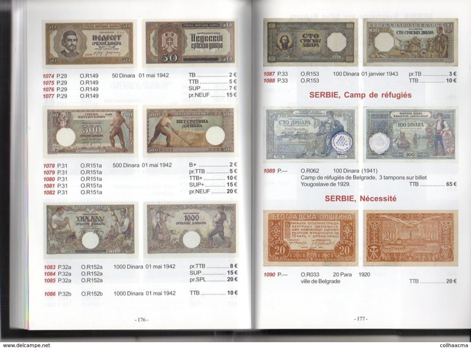 2005 Spécial Billets Europe De L'Est,Mer Noire à La Baltique,Vente Prix Fixe N° 39 / Comptoir Général  De Bourse C.G.B. - French