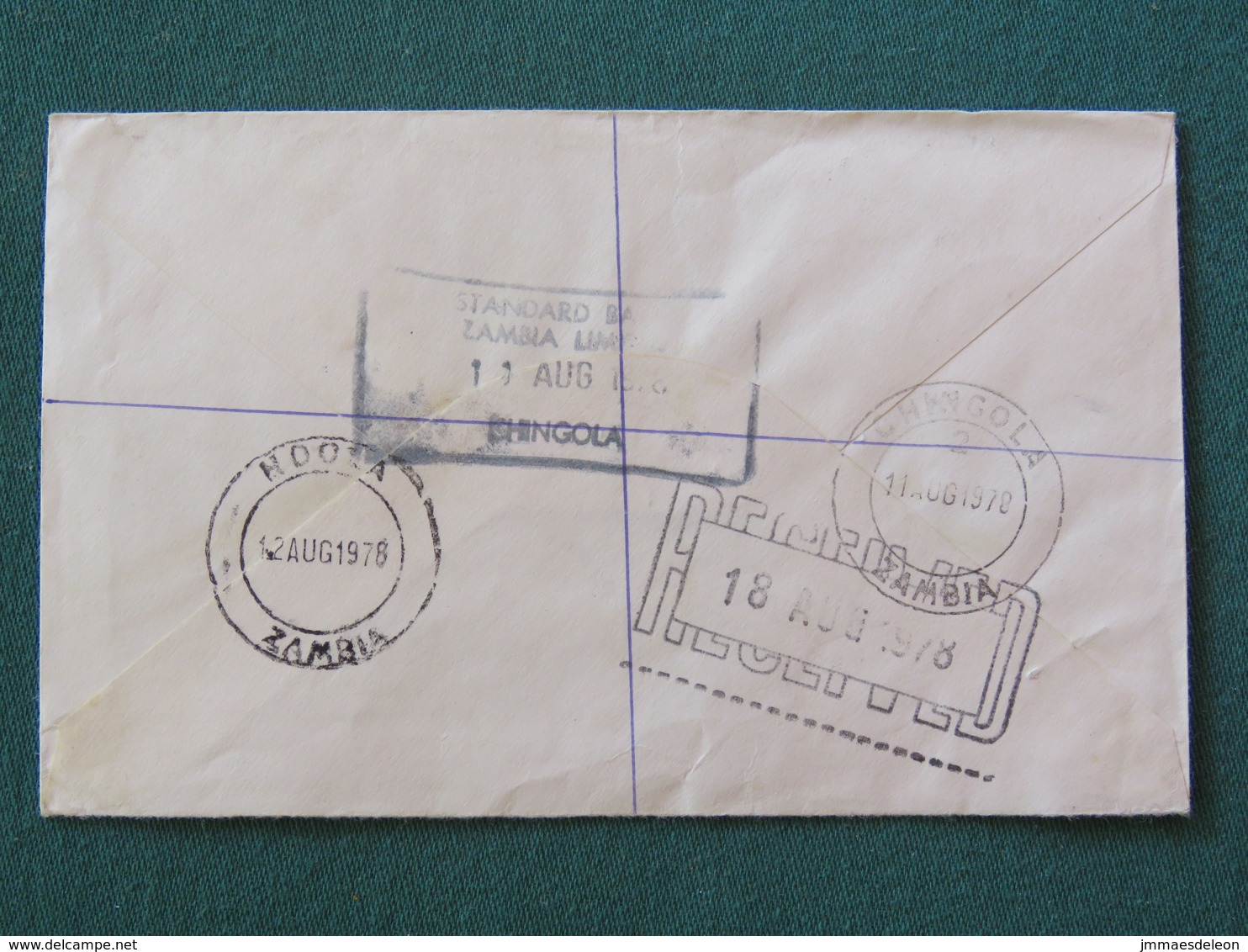 Zambia 1978 Registered Cover To England - Elephant - Plane - Flying Doctors - Harvesting Groundnuts - Zambie (1965-...)