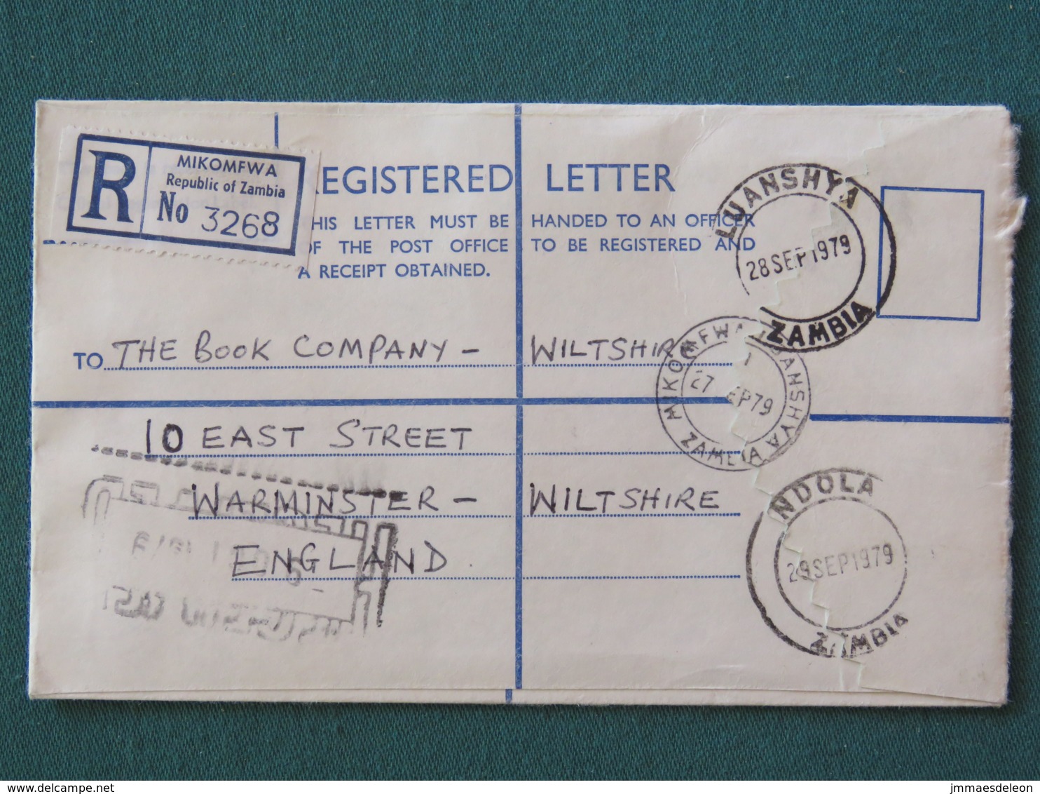 Zambia 1979 Registered Cover To England - Dance - Zambie (1965-...)