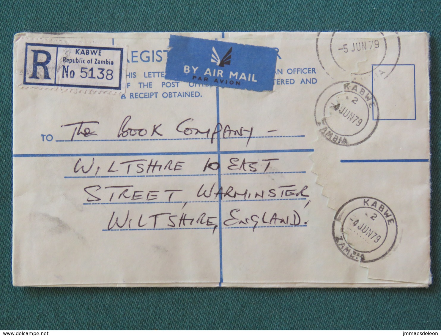 Zambia 1979 Registered Cover To England - Dance - Baobab Tree - Wharthog Wild Pig Helicopter - Zambie (1965-...)