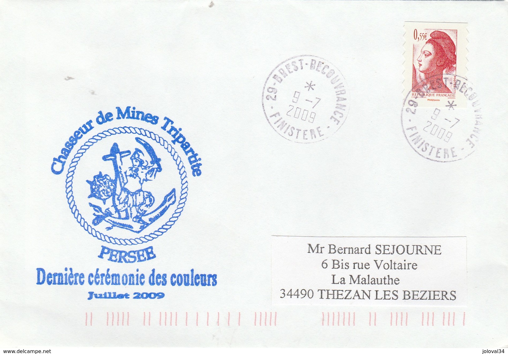 Dernière Cérémonie Des Couleurs Chasseur De Mines PERSEE - Brest 9/7/2009 - Poste Navale