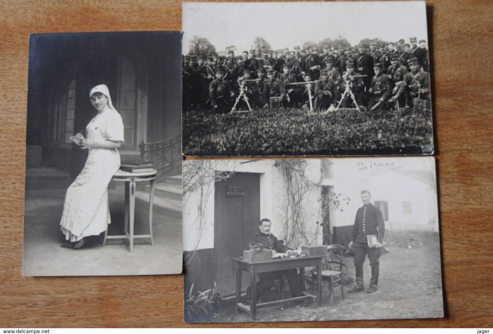 3 Cartes Photos Militaires Dont 5 Eme RA , Cie De Mitrailleurs, Infirmière 1914 - Alte (vor 1900)