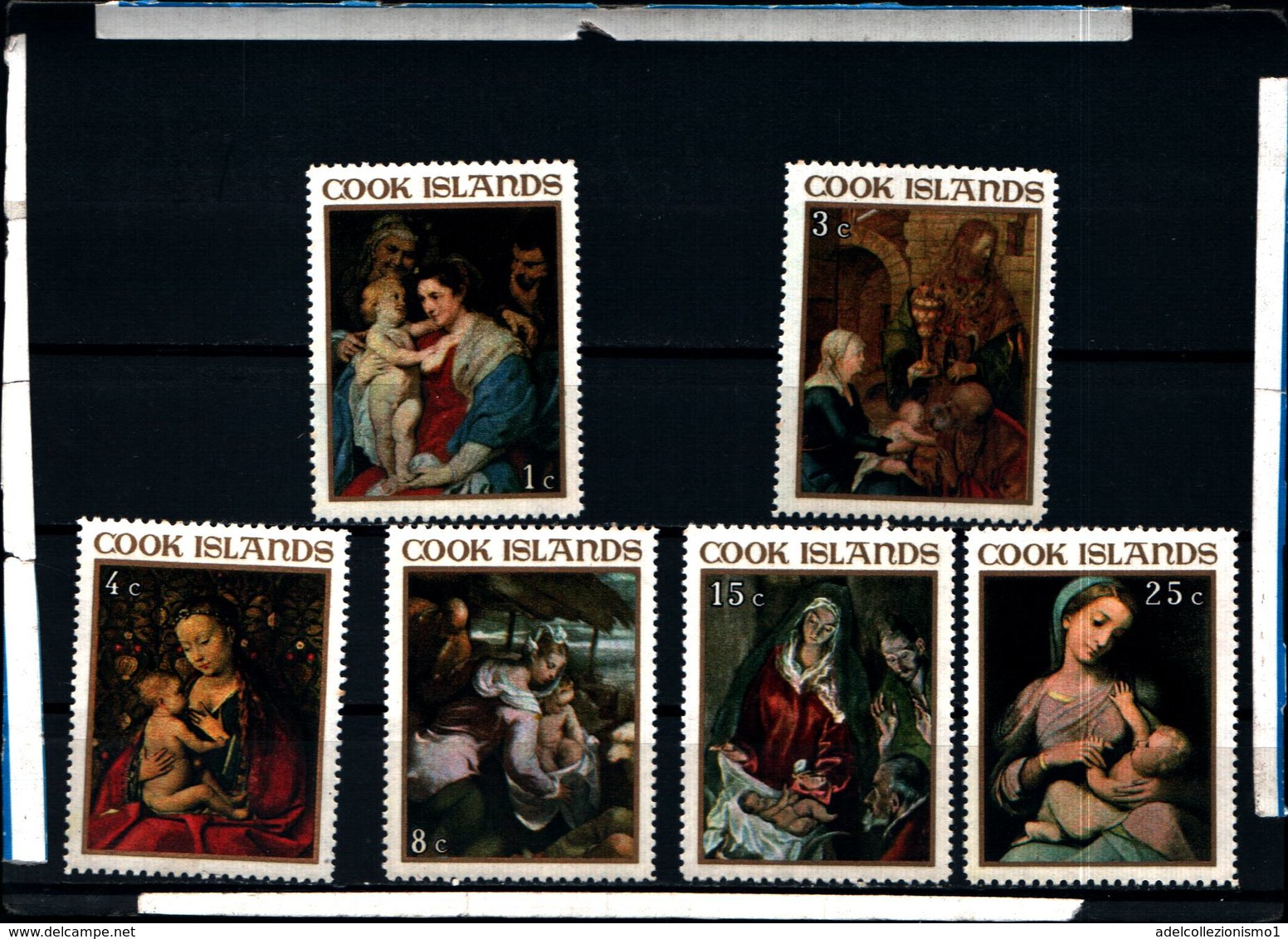 6591B)  ISOLE COOK- 1967-QUADRI -NATALE- SERIE COMPLETA-6V. -MNH** - Cook