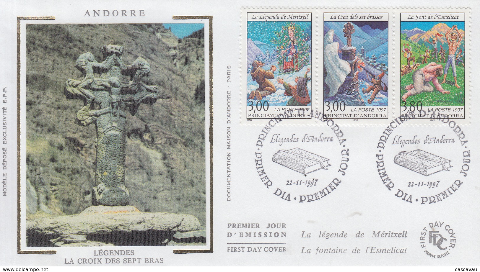 Enveloppe  FDC  1er  Jour  ANDORRE   Légendes  Andorranes    1997 - FDC