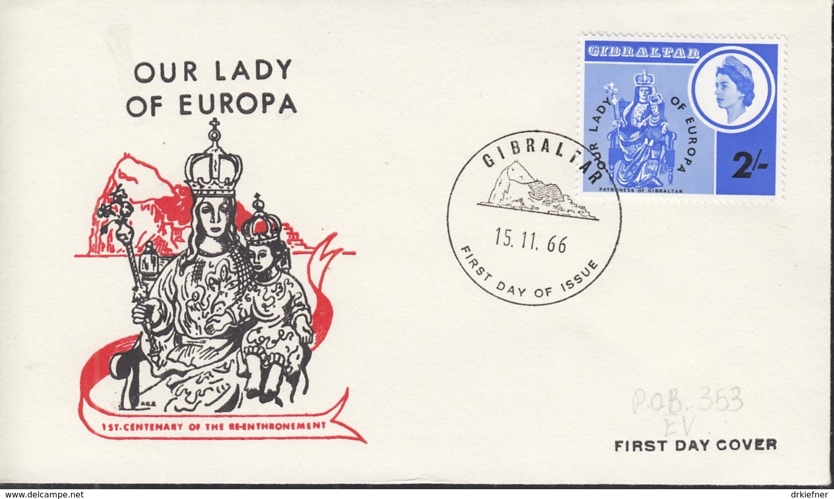 EUROPA Mitläufer-Ausgaben 1966, 1 FDC, Gibraltar 184 - 1966