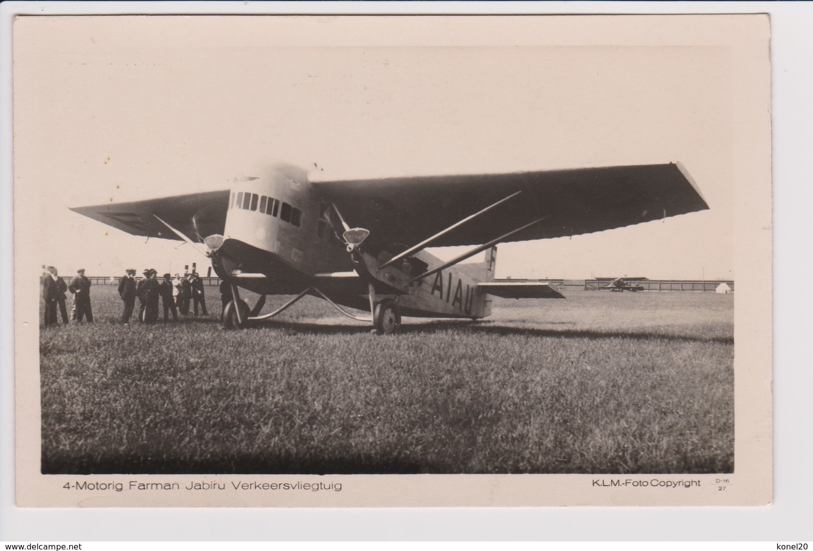 Vintage KLM Photo Air France F-AIAU Farman Jabiru Aircraft @ Waalhaven Airport - 1919-1938: Between Wars