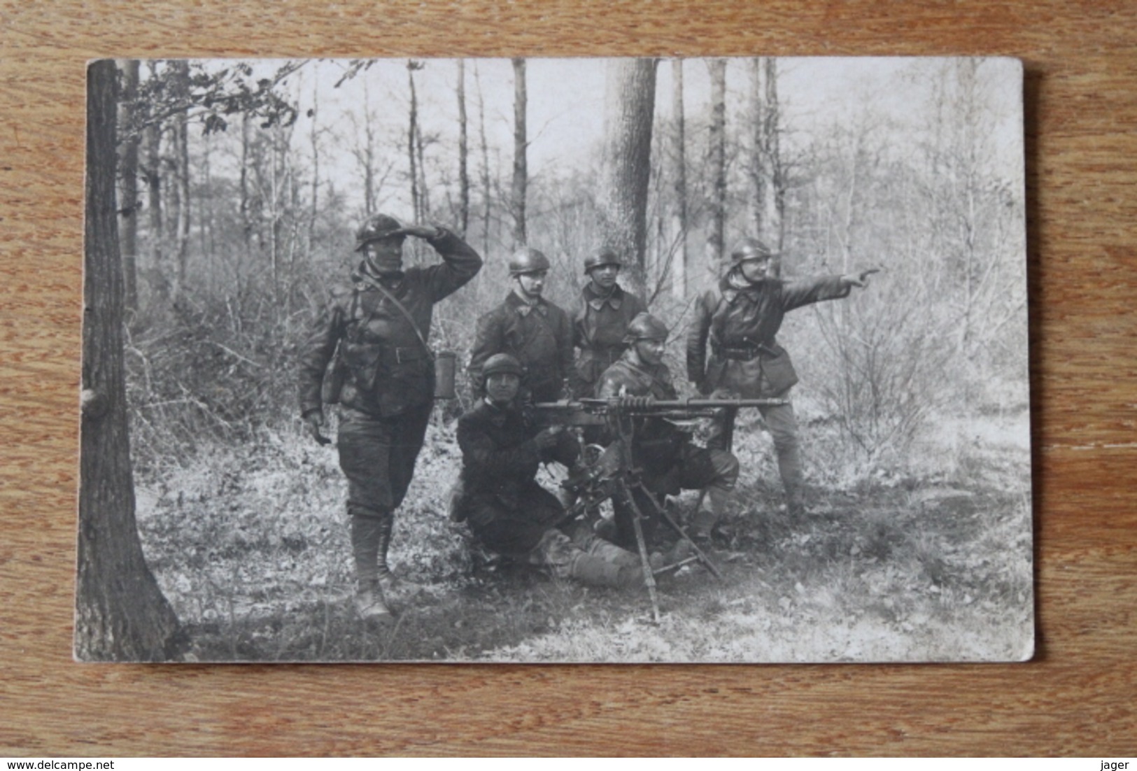 Carte Photo Regiment De Char De Combat 519 RCC    Groupe De Mitrailleurs Tenue De Combat Dont Couteau Le Vengeur - Ancianas (antes De 1900)