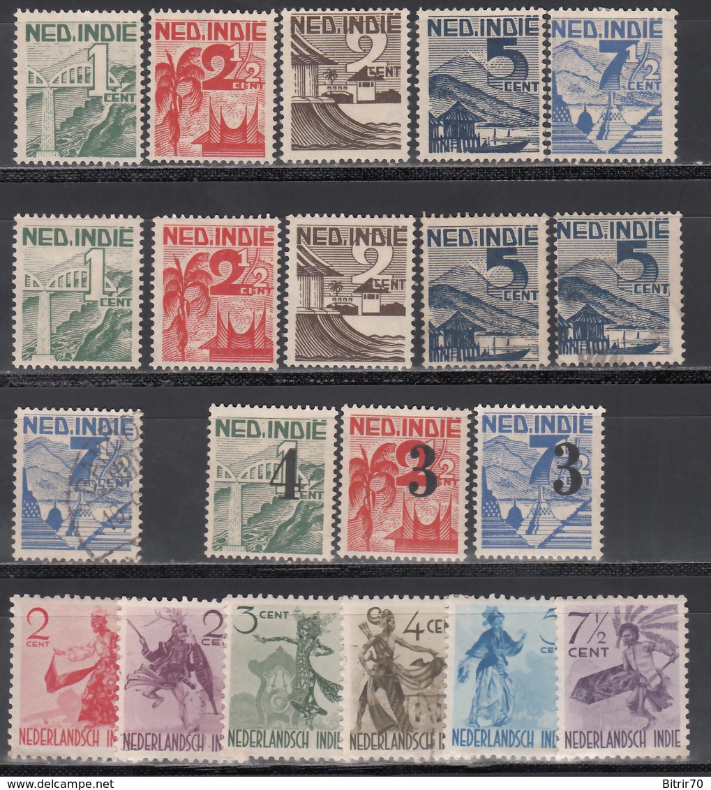 India Holandesa 1941-1947  Yvert Nº 278 / 283, 298 / 302, 303 / 305, - Niederländisch-Indien