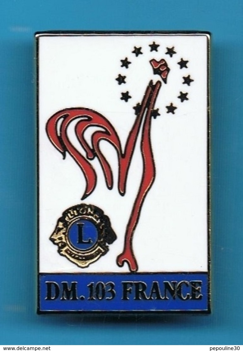 1 PIN'S //  ** LIONS CLUB DE FRANCE / DM. 103 FRANCE ** . (Sté Melun) - Associations