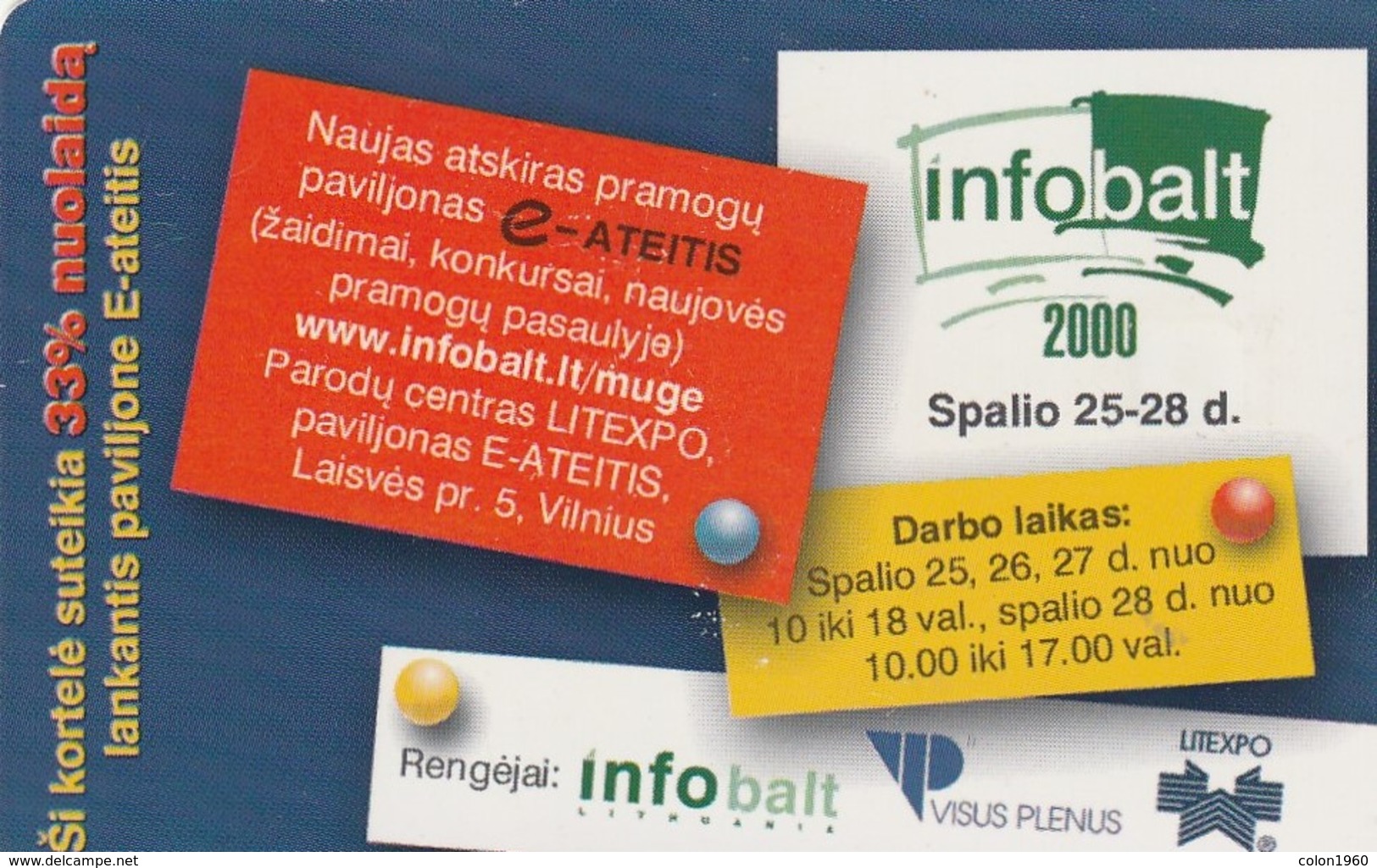 LITUANIA. CHIP. Infobalt 2000. LT-LTV-C057. (085). - Lituania