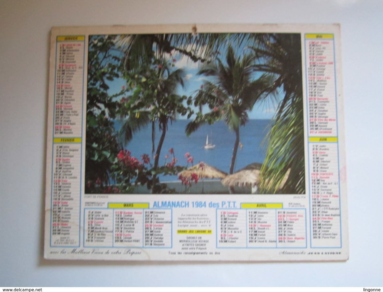 1984 ALMANACH DES P.T.T Calendrier Des Postes HAUTE-MARNE 52 - Petit Format : 1981-90