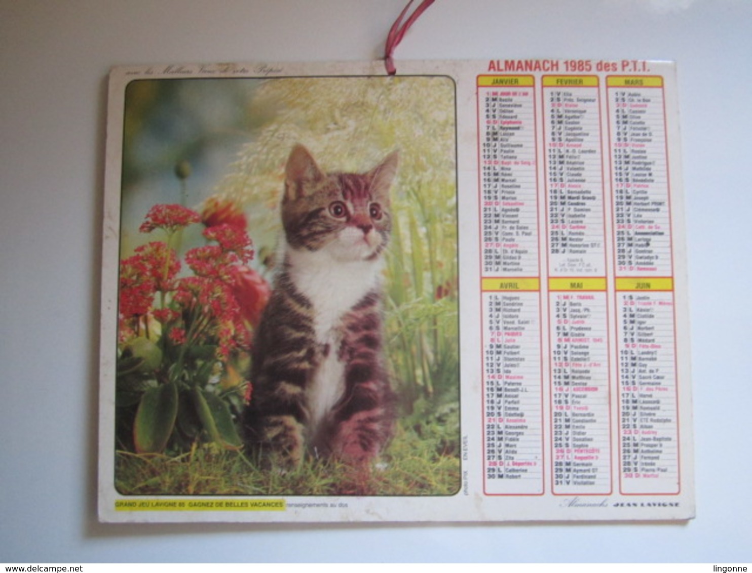 1985 ALMANACH DES P.T.T Calendrier Des Postes HAUTE-MARNE 52 - Petit Format : 1981-90