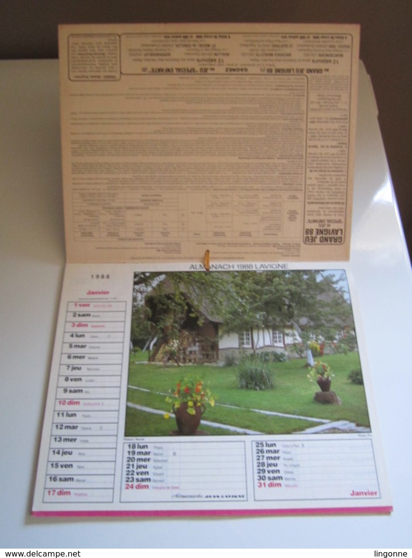 1988 ALMANACH DES P.T.T Calendrier Des Postes HAUTE-MARNE 52 - Petit Format : 1981-90