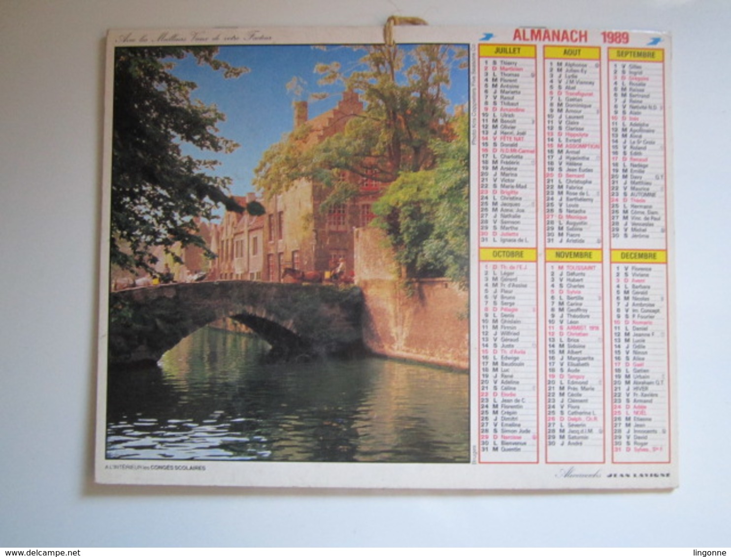 1989 ALMANACH DES P.T.T Calendrier Des Postes HAUTE-MARNE 52 - Petit Format : 1981-90