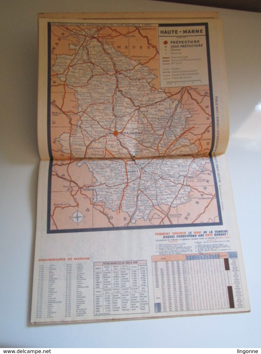 1989 ALMANACH DES P.T.T Calendrier Des Postes HAUTE-MARNE 52 - Petit Format : 1981-90