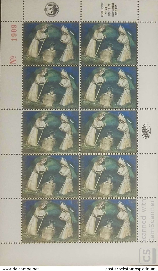 O) 1984 CHRISTMAS - SC 1330, ERROR IN THE PRINT OF THE YEAR OF THE RESOLUTION, MNH - Venezuela