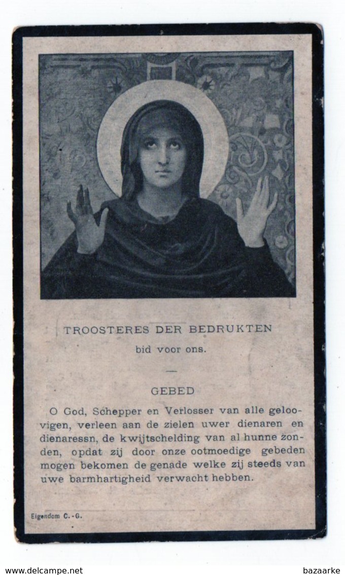 ANNA ADILIA JANSSENS ° SINT-JORIS-WINGHE 1855 + 1919 / HENDRIK VANDER WEYDEN - Images Religieuses