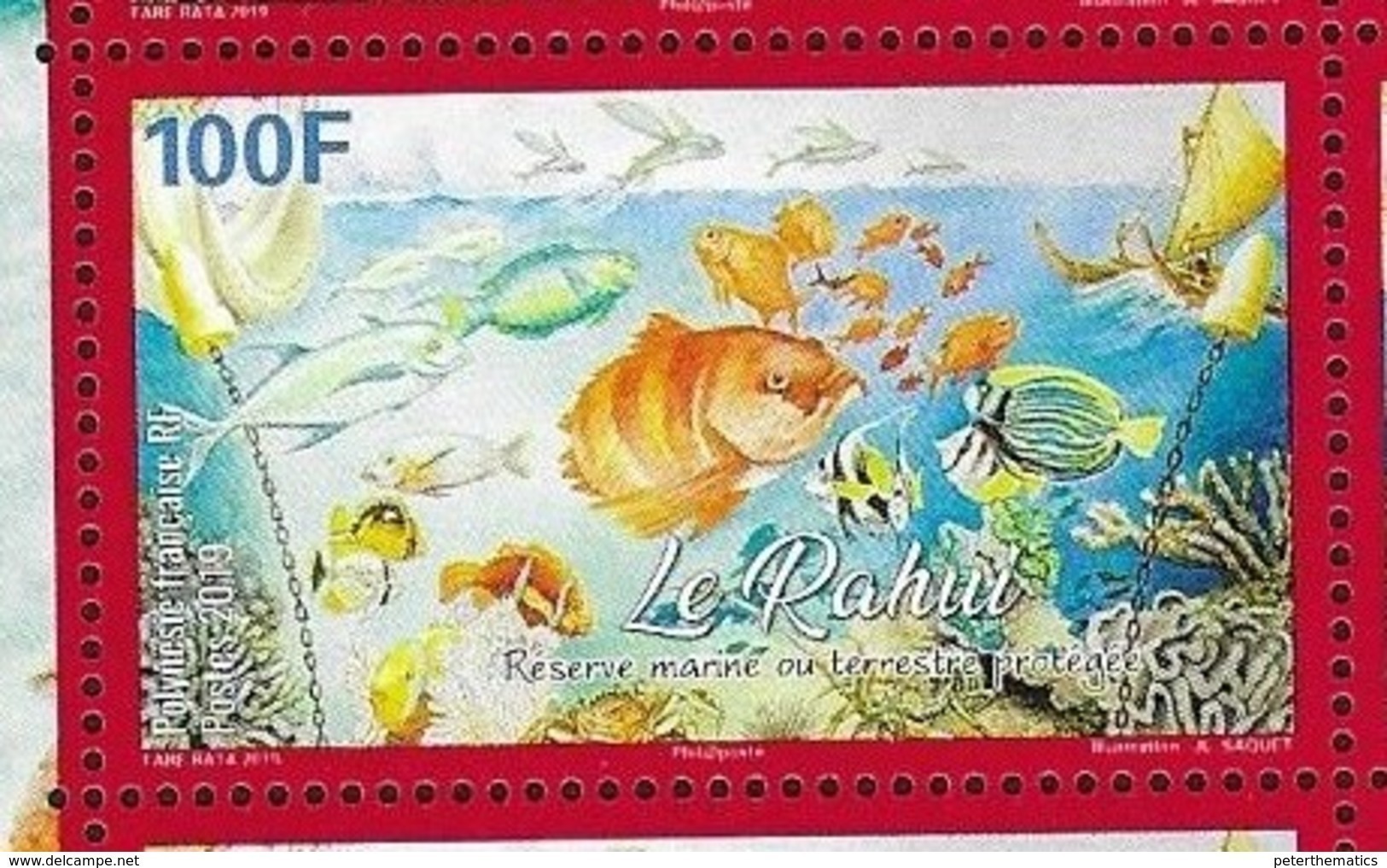 FRENCH POLYNESIA, 2019, MNH, FISH, LE RAHUI, CORALS, 1v - Fishes