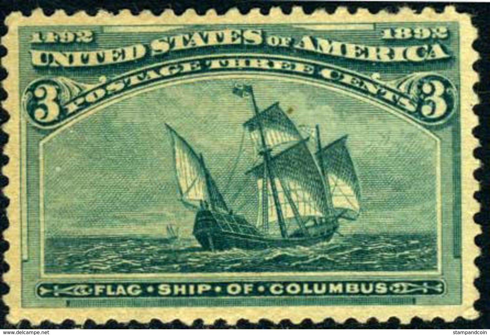 US #232 XF/SUP Mint No Gum  3c Columbian Expo From 1893 - Unused Stamps