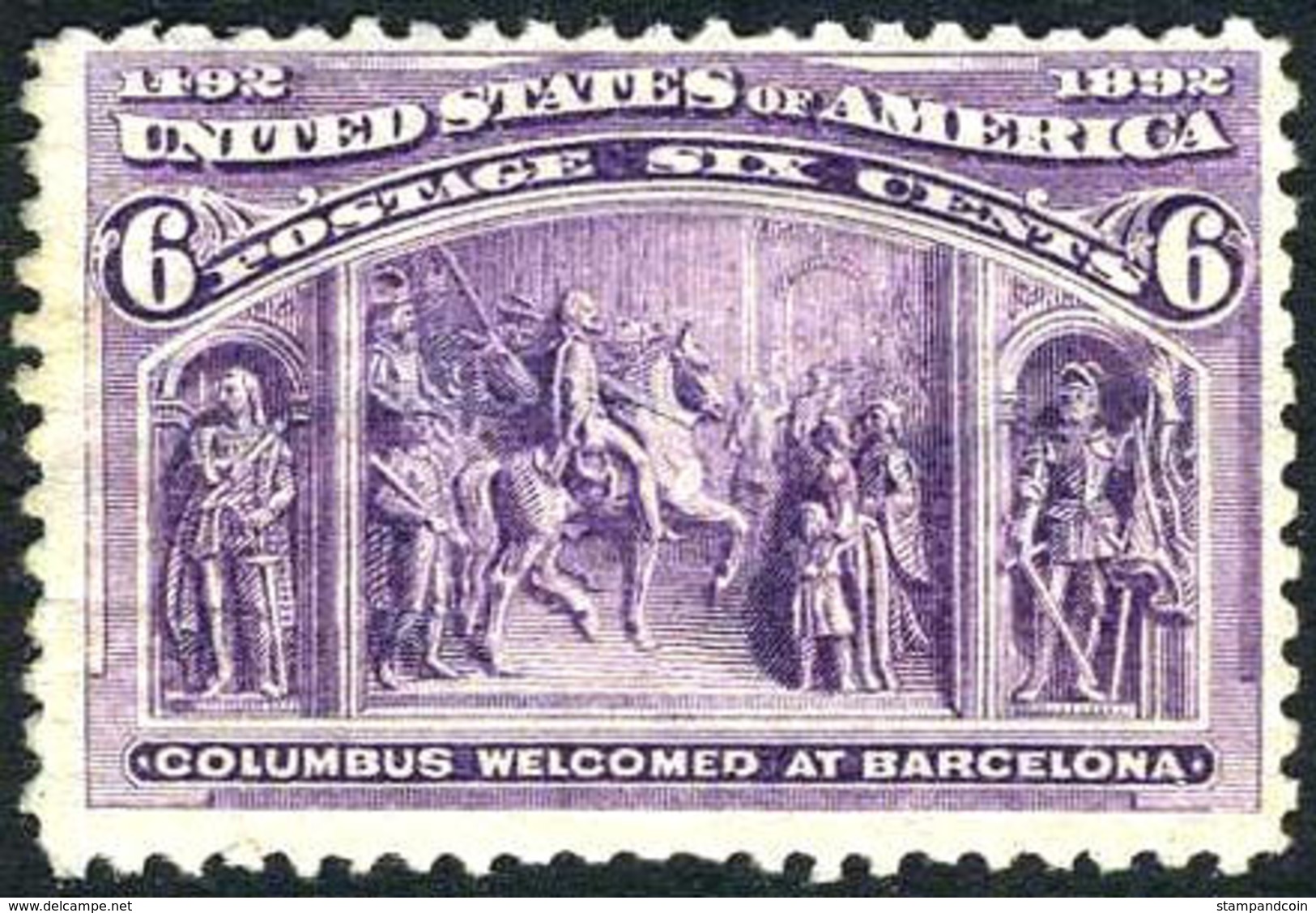 US #235 Mint Hinged 6c Columbian Expo From 1893 - Unused Stamps