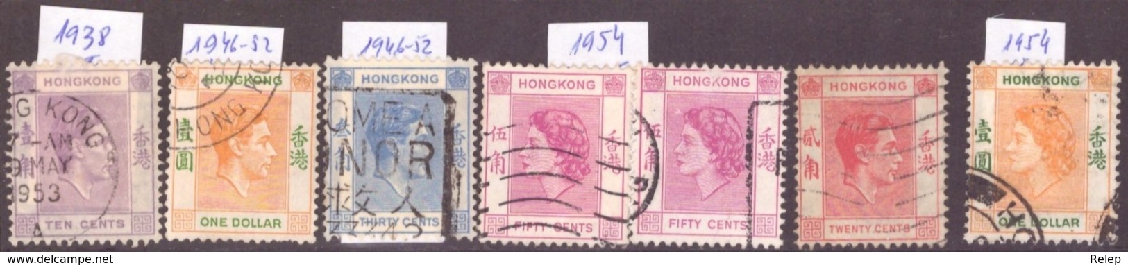 Hong Kong   1938 King George VI  1954 -  Queen Elizabeth II - 1941-45 Japanse Bezetting