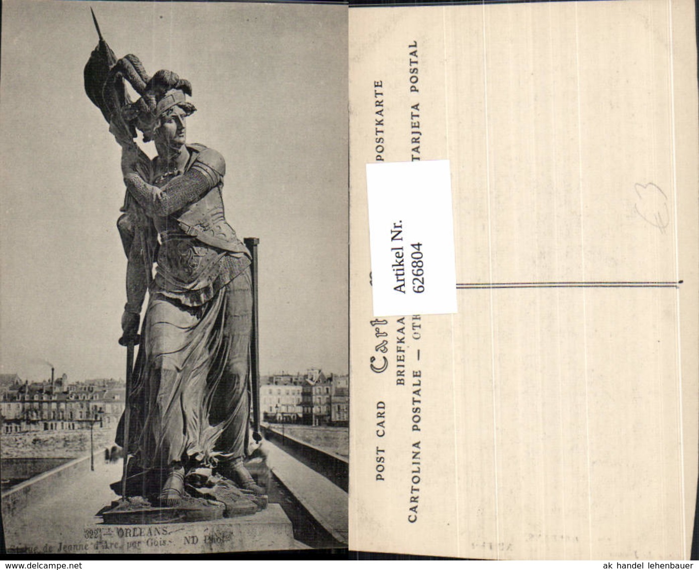 626804,Orleans Statue De Jeanne D Arc Par Gois France - Sonstige & Ohne Zuordnung