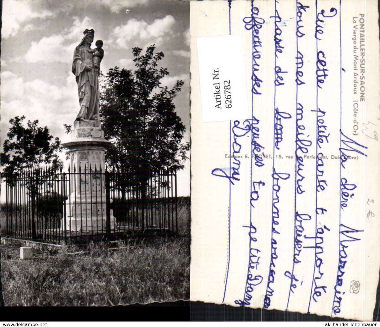 626782,Foto Ak Pontailler-sur-Saone La Vierge Du Mont Ardoux Cote D Or Statue France - Sonstige & Ohne Zuordnung