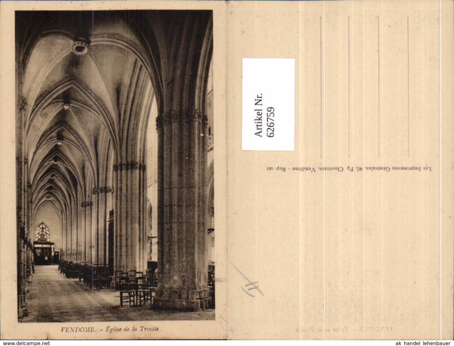 626759,Vendome Eglise De La Trinite Kirche Innenansicht France - Sonstige & Ohne Zuordnung