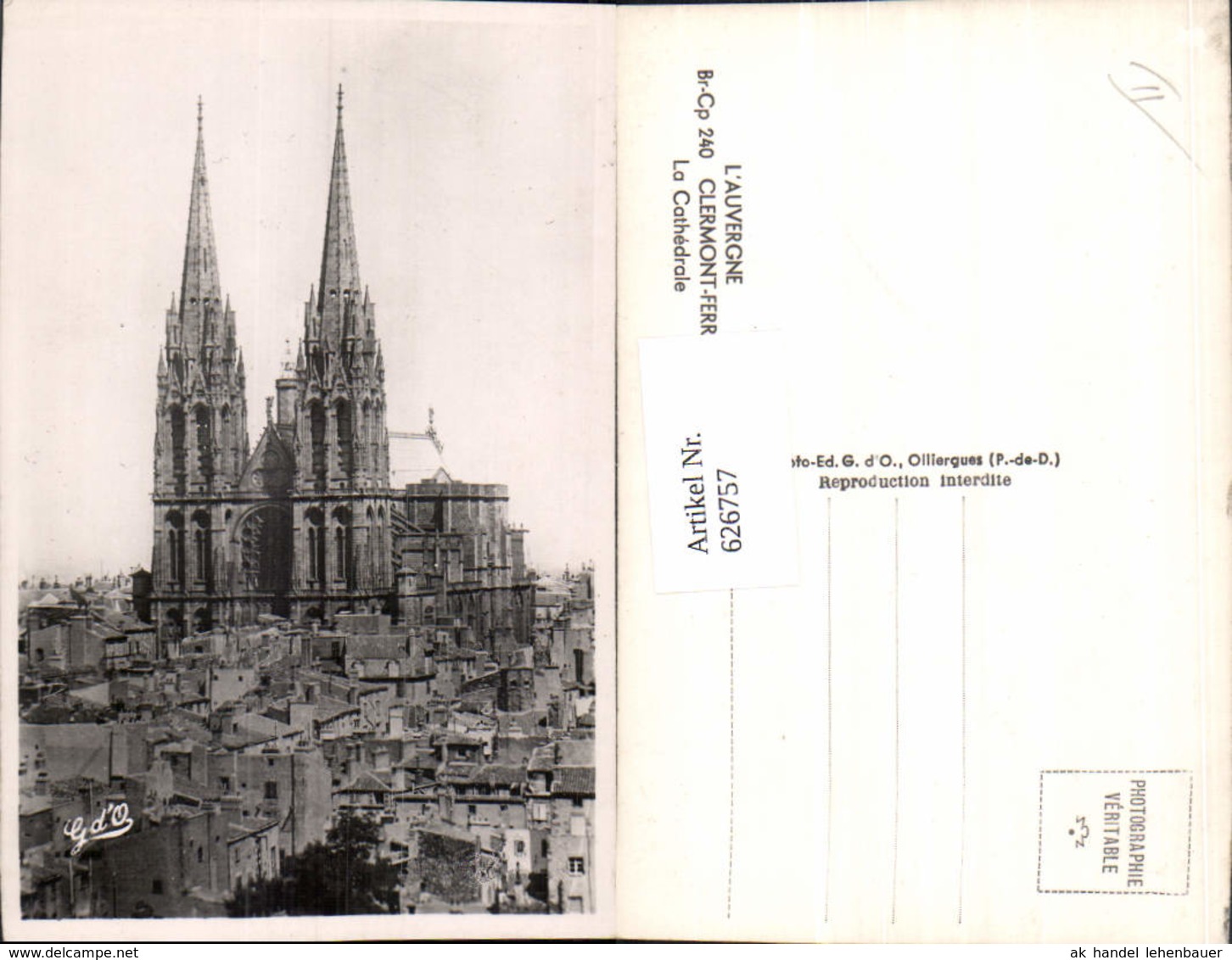 626757,Foto Ak L Auvergne Clermont-Ferrand La Cathedrale Kathedrale France - Sonstige & Ohne Zuordnung