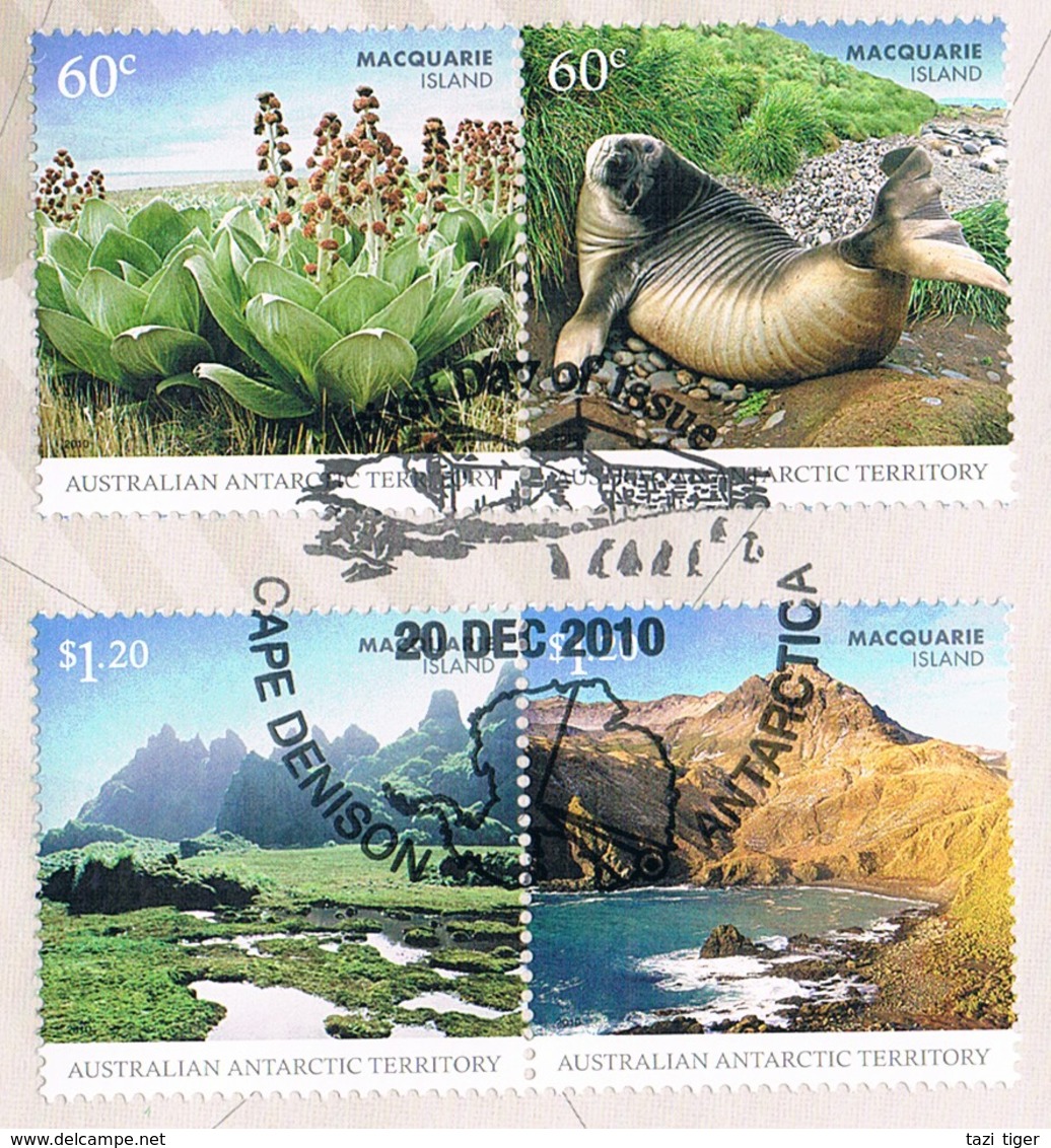 AUSTRALIAN ANTARCTIC TERRITORY (AAT) • 2010 • Macquarie Island • Base Cancel Set Of 5 Covers - Other & Unclassified