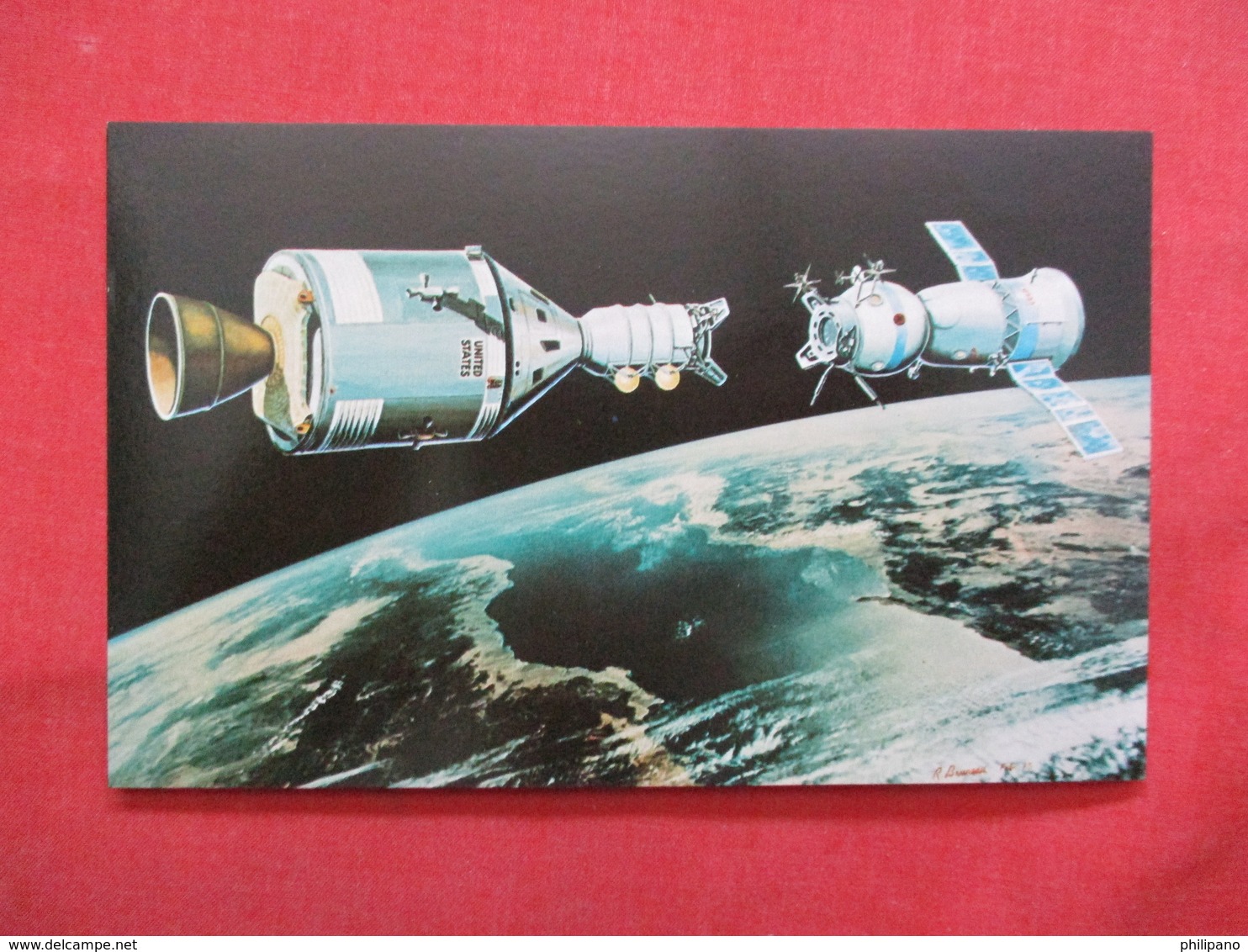 Apollo Soyuz Test Project Artist Conception Of Docking Approach   ------------- -ref    3550 - Space
