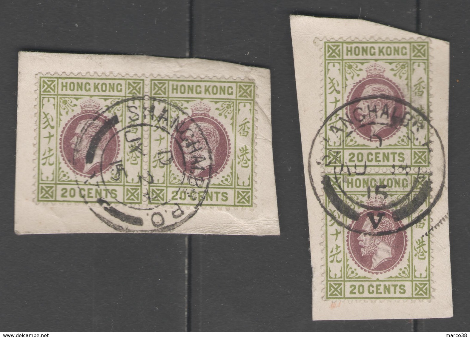 HONG KONG:  LOT De 2 Fragments De SHANGHAI ! - Used Stamps