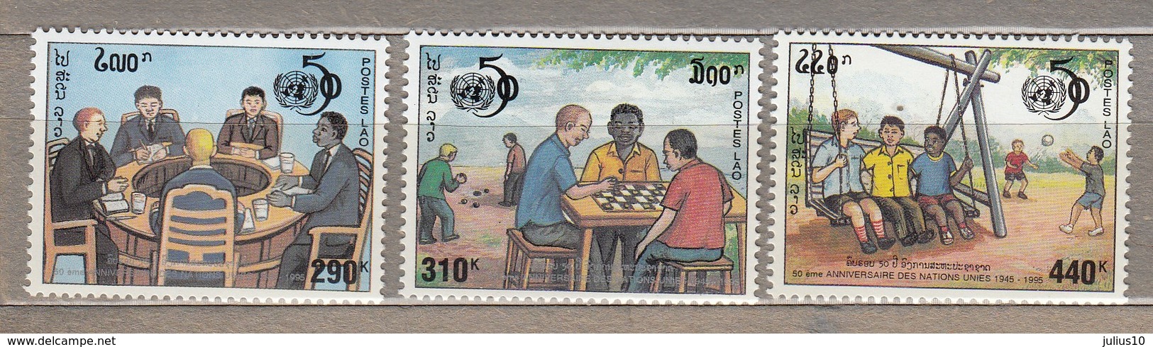 LAOS 1995 UNO Games MNH (**) Mi 1488-1490 #24795 - Laos