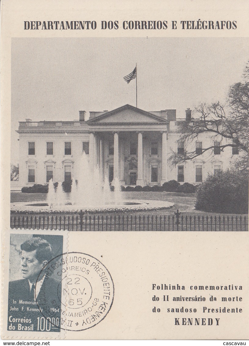 Carte  Maximum  1er  Jour    BRESIL    Président   John  KENNEDY   1965 - Kennedy (John F.)