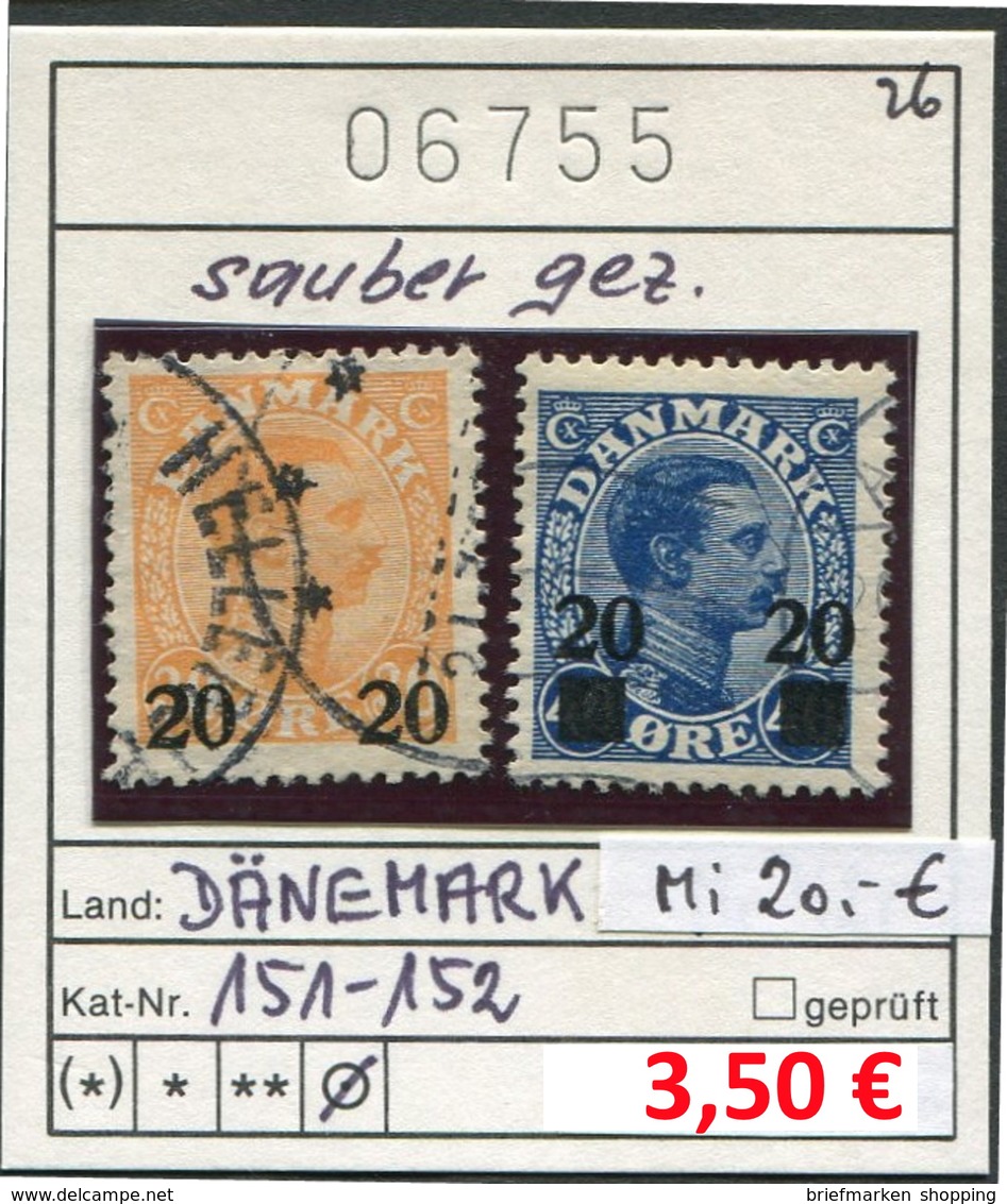 Dänemark - Danmark - Michel 151-152 - Oo Oblit. Used Gebruikt - Gebraucht