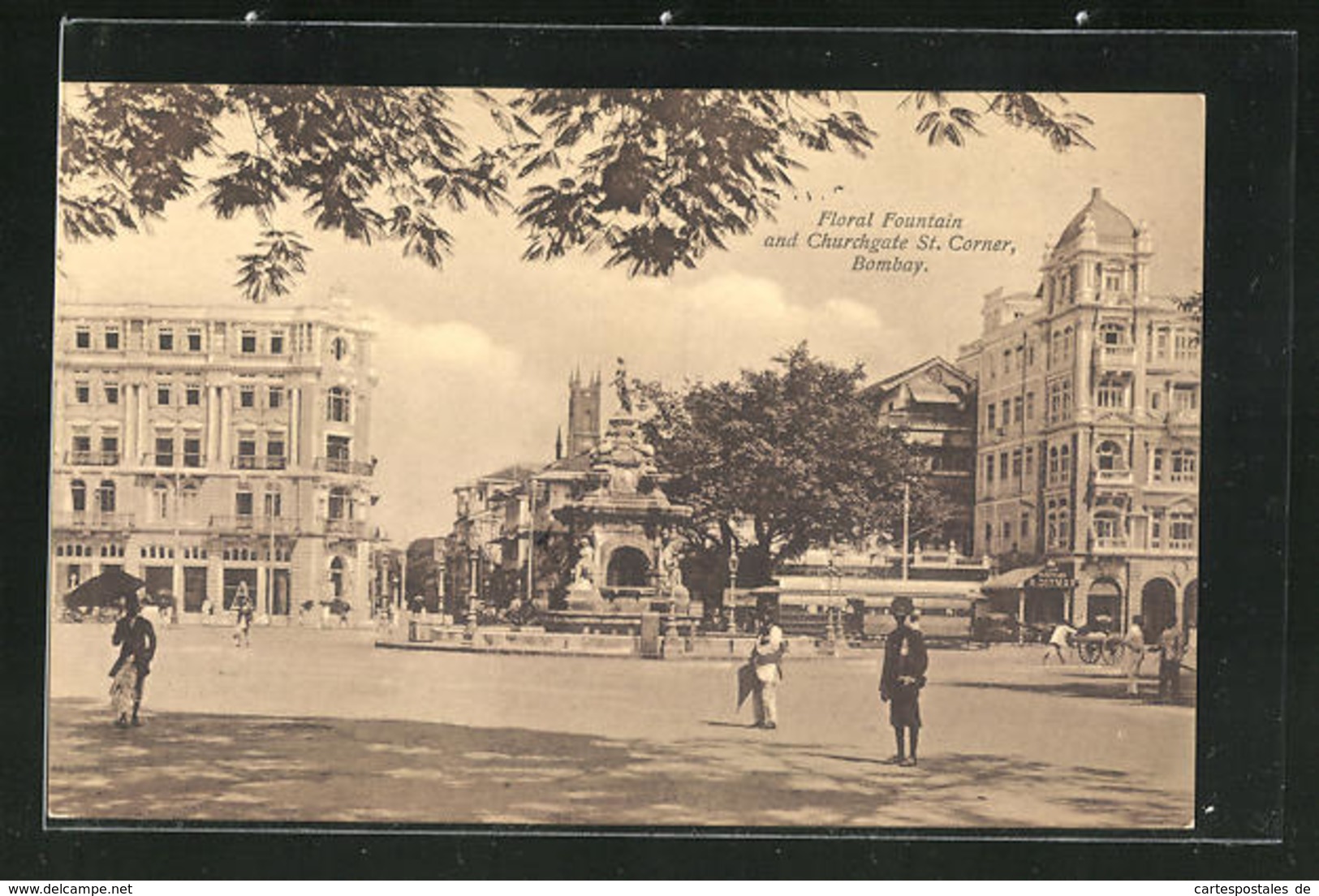 AK Bombay, Floral Fountain And Churchgate Street Corner - Indien