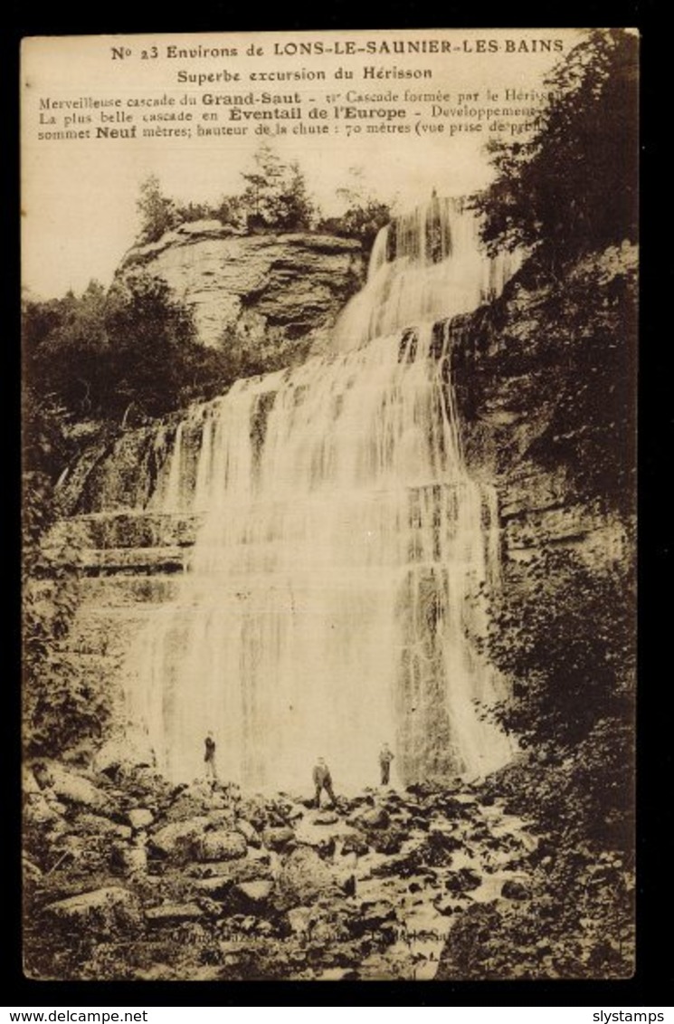 CPA 39 ENVIRONS DE LONS LE SAUNIER LES BAINS N°23 SUPERBE EXCURSION DU HERISSON ANIMEE 1912 EDIT ??? - Lons Le Saunier