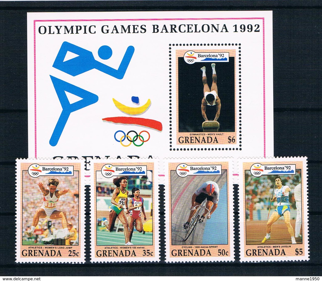 Grenada 1992 Olympia Mi.Nr. 2441/42/43/47 + Block 310 ** - Grenada (1974-...)