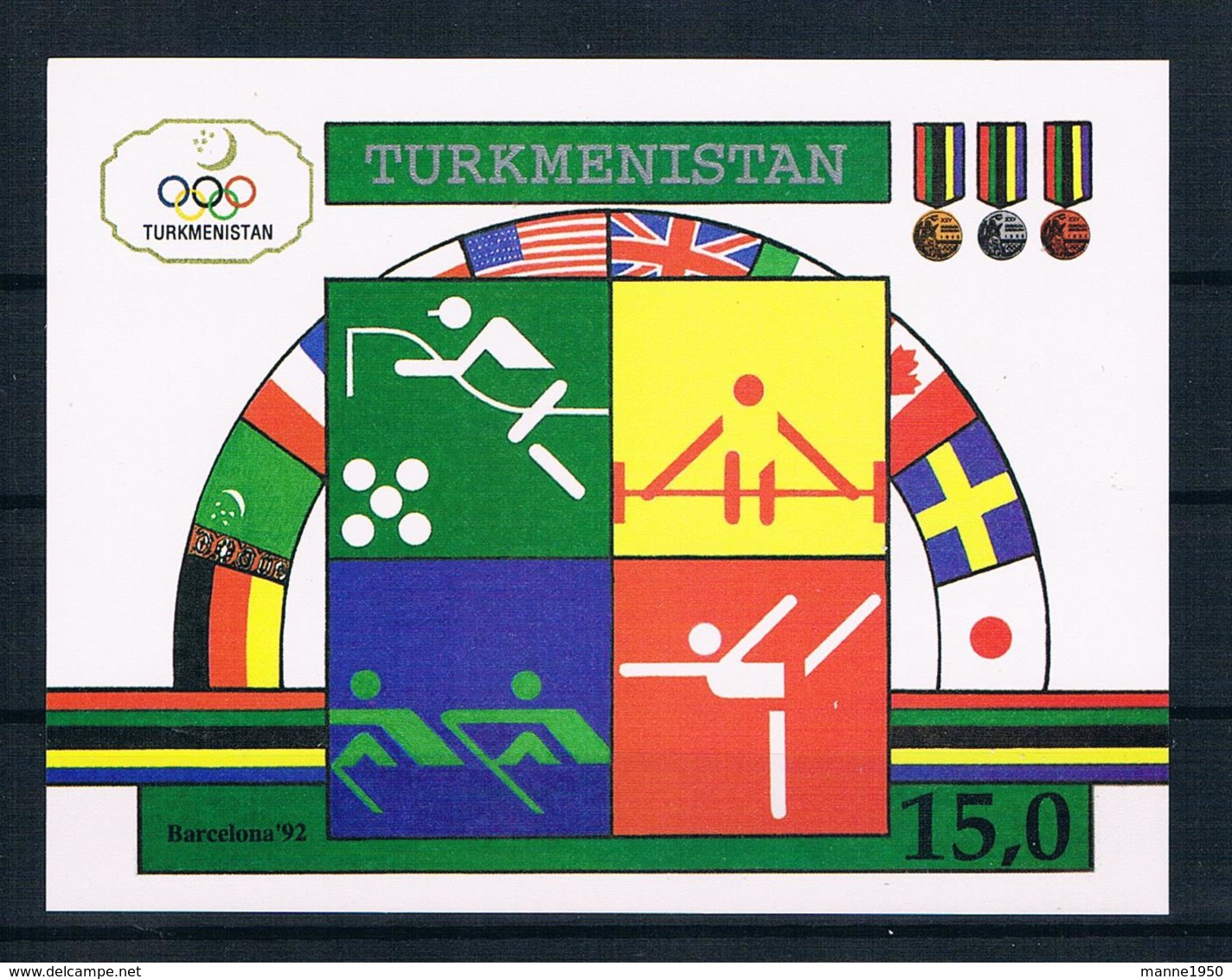 Turkmenistan 1992 Olympia Block 2 ** - Turkmenistan