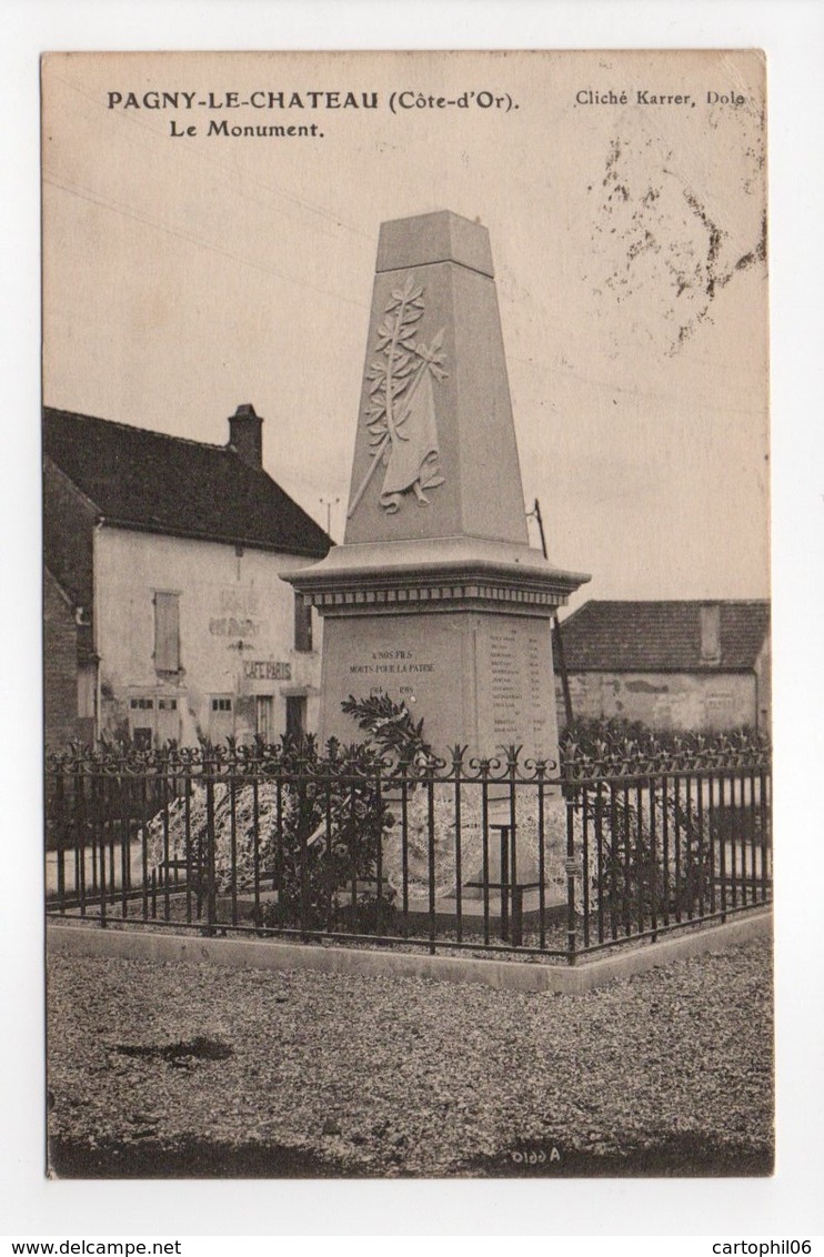 - CPA PAGNY-LE-CHATEAU (21) - Le Monument 1923 - Cliché Karrer - - Other & Unclassified