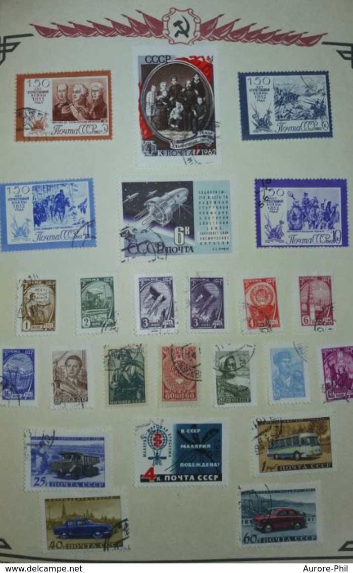 Timbres Russie CCCP URSS - 150 timbres oblitérés avec charnières (Russia Postage Stamps - ПочтовыЕ МАРКИ)