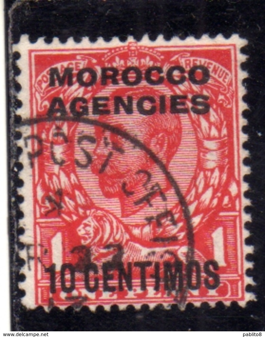 MAROC MAROCCO MOROCCO AGENCIES 1935 1937 KING GEORGE V RE GIORGIO 10c On 1p USED USATO OBLITERE' - Uffici In Marocco / Tangeri (…-1958)