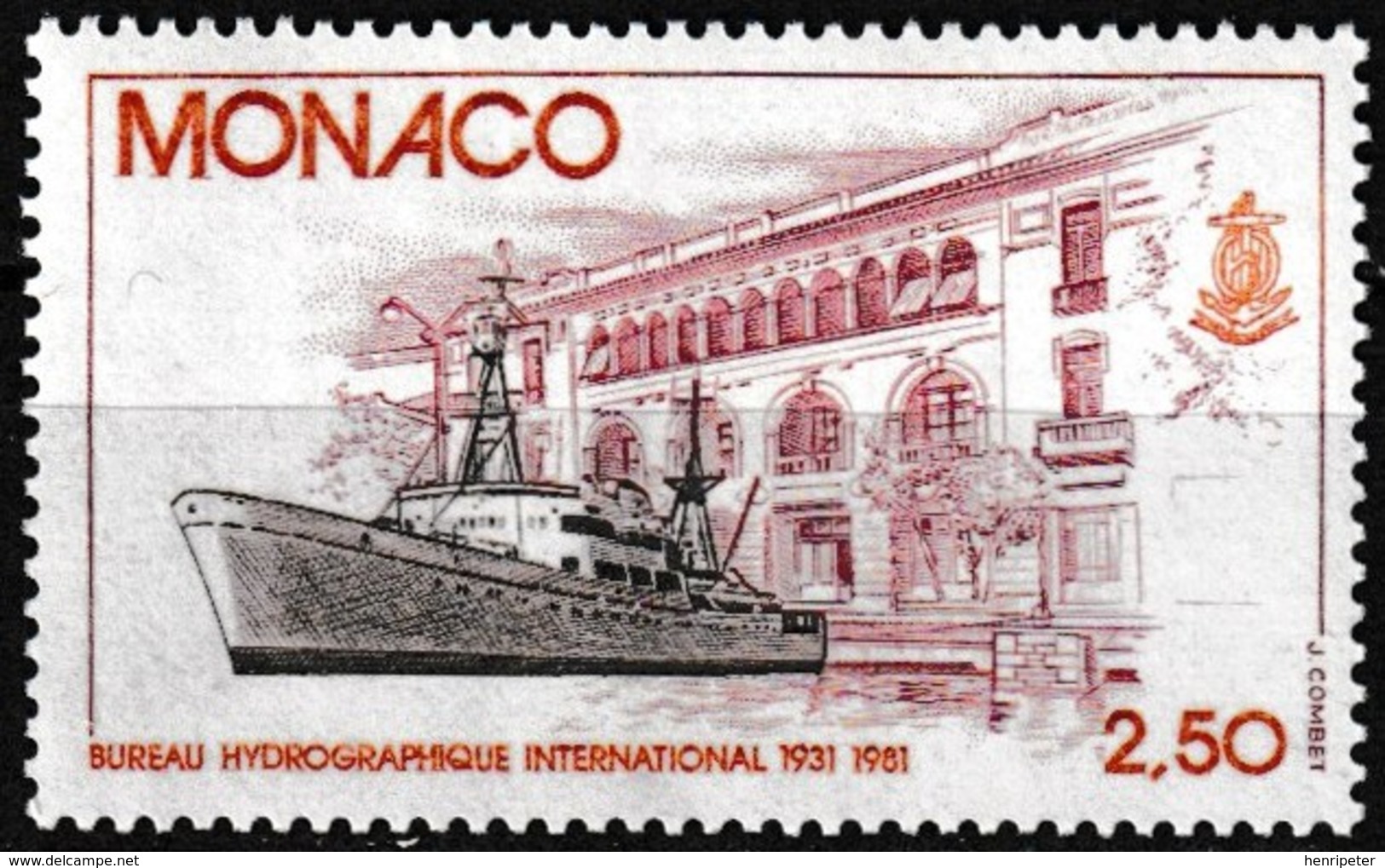 T-P. Gommé Neuf** Cinquantenaire De L'inauguration Du Bureau Hydrographique International  N° 1279 (Yvert) - Monaco 1981 - Nuovi