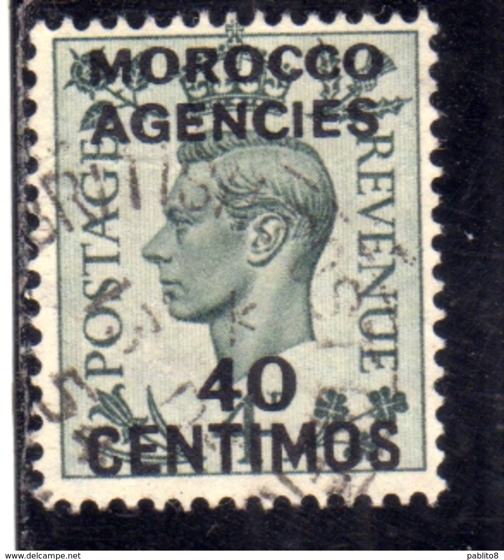 MAROC MAROCCO MOROCCO AGENCIES 1937 1940 KING GEORGE VI 40c On 4p USED USATO OBLITERE' - Uffici In Marocco / Tangeri (…-1958)