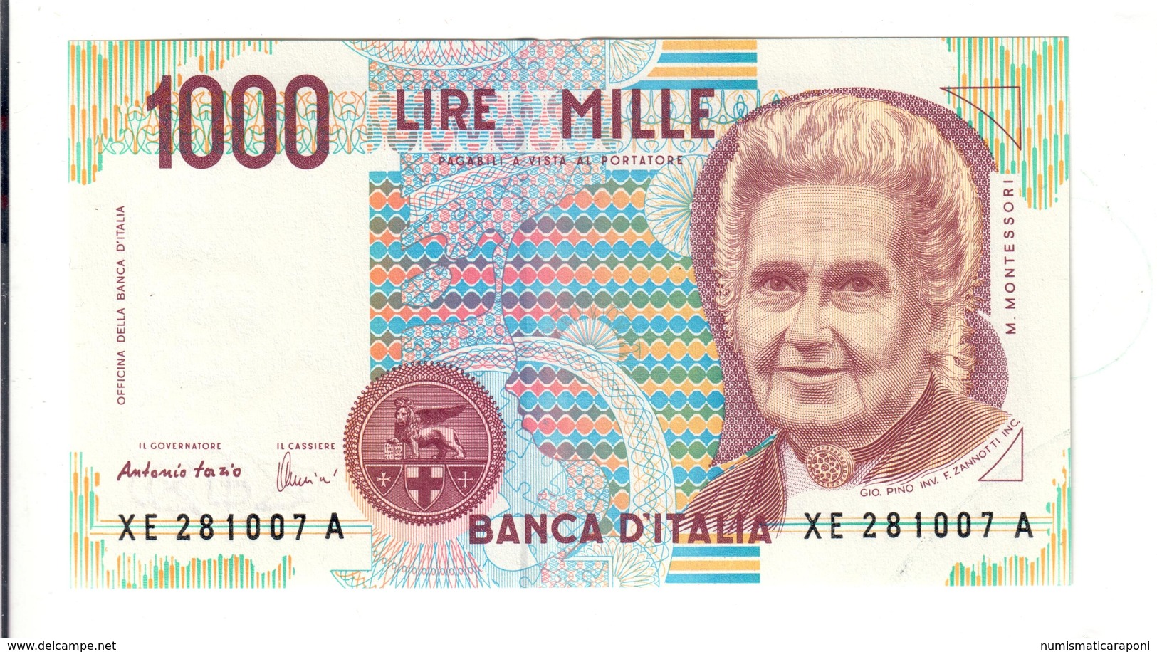 1000 LIRE Maria Montessori SERIE Sostitutiv Xe.....a Q.FDS  LOTTO 2708 - 1000 Lire