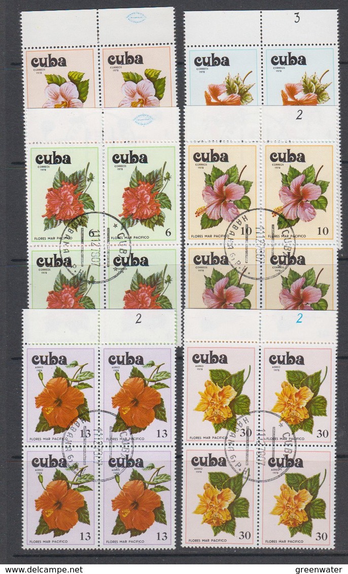 Cuba 1978 Orchids 6v Bl Of 4 Used (cto) (44145) - Gebruikt