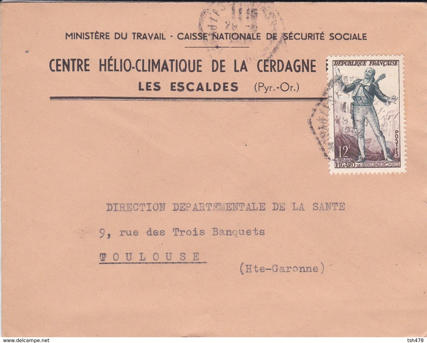 LETTRE---66---LES ESCALDES---centre Hélio-climatique De La Cerdagne Française---voir 2 Scans - 1921-1960: Période Moderne