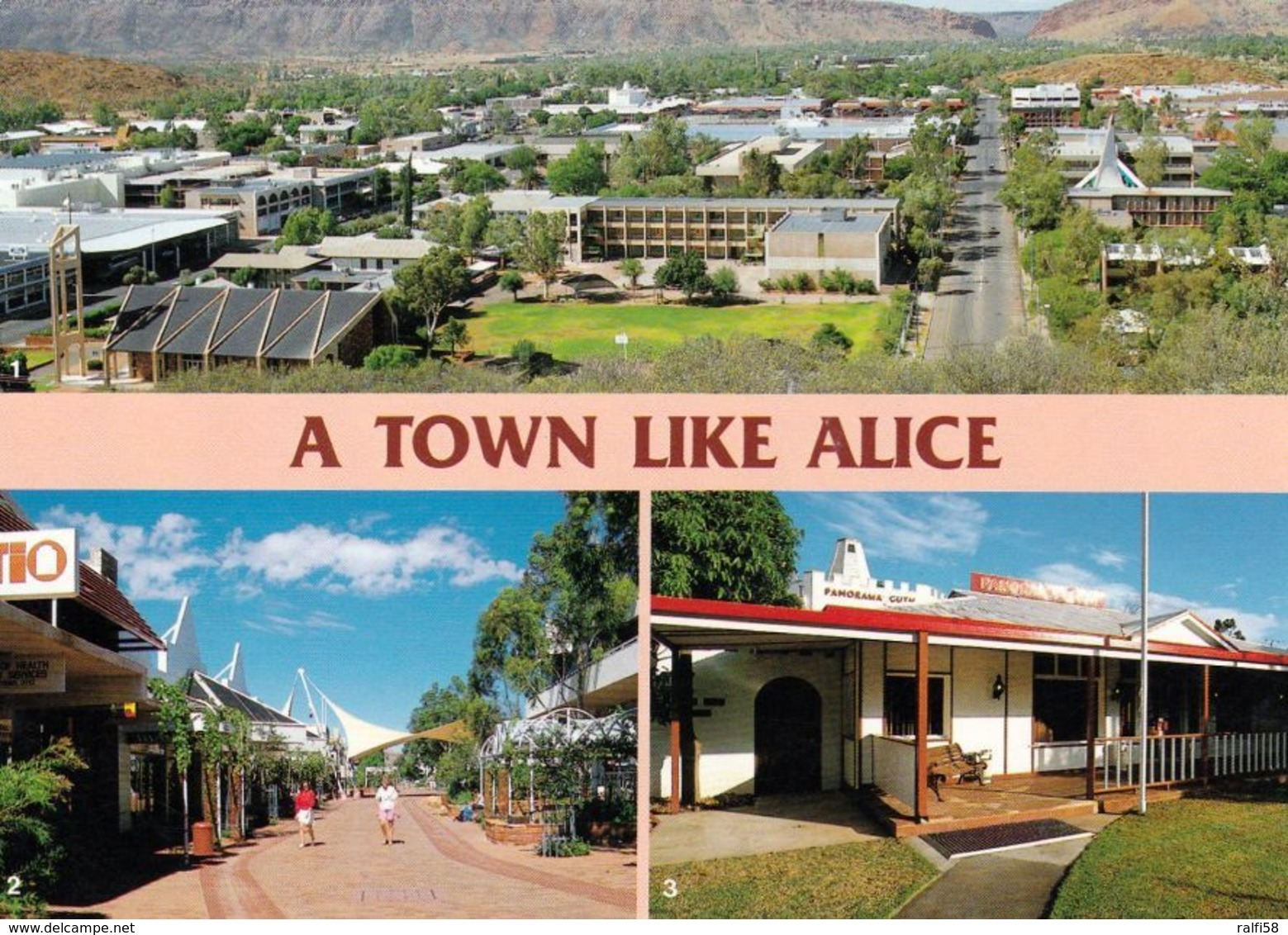 1 AK Australien Northern Territory (NT) * Alice Springs Township, Todd Mall, Panorama Guth * - Alice Springs