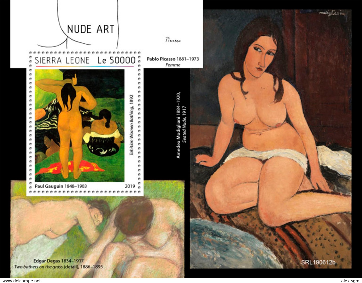 SIERRA LEONE 2019 - Picasso, Nude Art S/S. Official Issue - Picasso