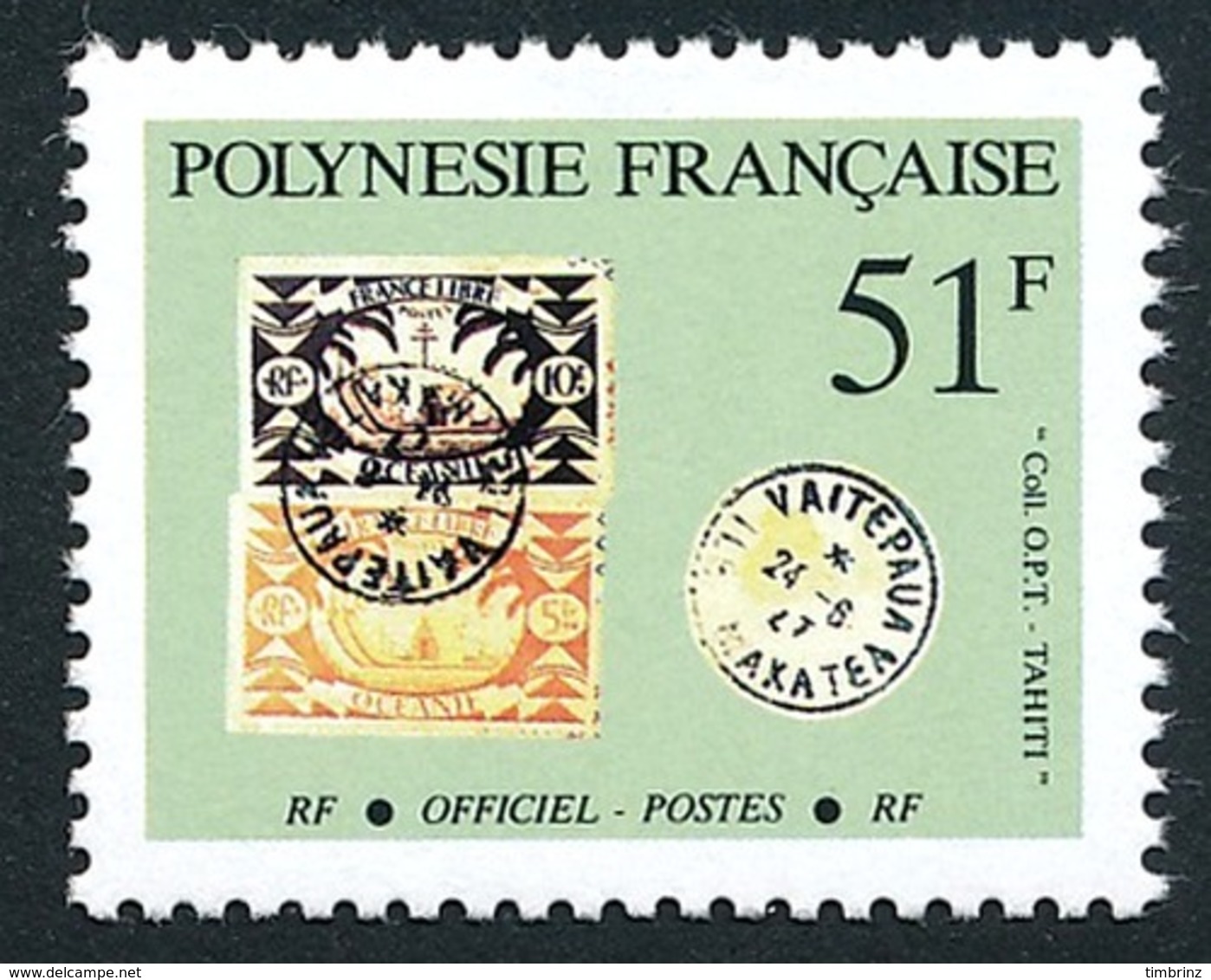 POLYNESIE 1994 - Yv. Service 26 **   Cote= 2,70 EUR - Timbres Et Cachets Sur Timbre  ..Réf.POL24238 - Service